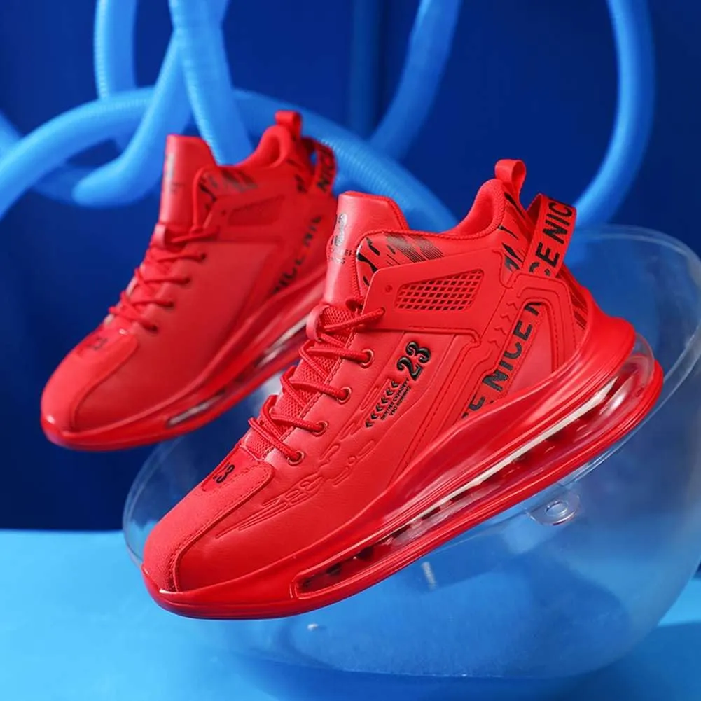WILTENA Men's Fashion High Top Air Cushion Basketball Shoes Boy's Sports Tennis Running Sneakers Comfy Casual Walking Shoes for Men