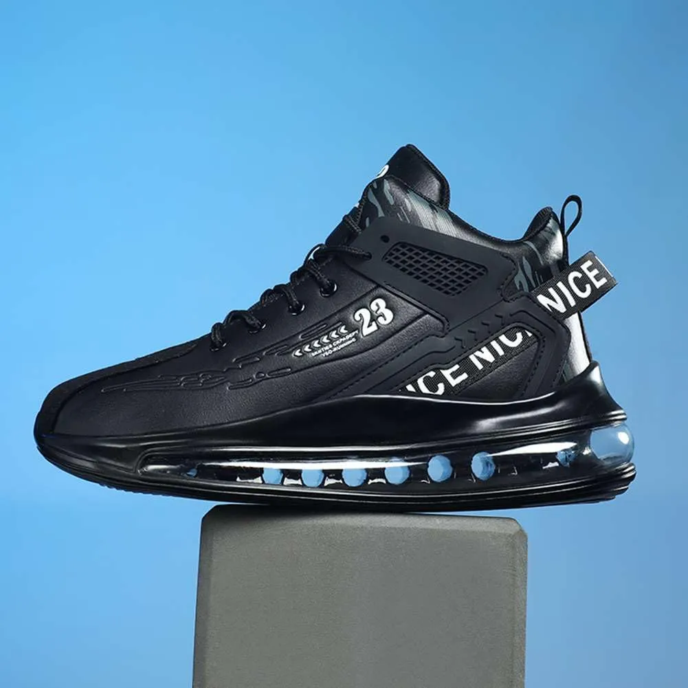 WILTENA Men's Fashion High Top Air Cushion Basketball Shoes Boy's Sports Tennis Running Sneakers Comfy Casual Walking Shoes for Men
