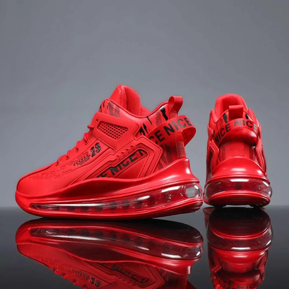 WILTENA Men's Fashion High Top Air Cushion Basketball Shoes Boy's Sports Tennis Running Sneakers Comfy Casual Walking Shoes for Men