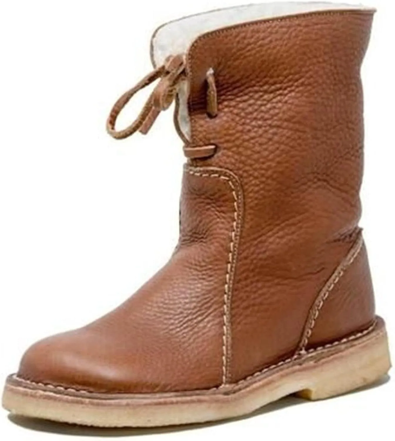 Winter Boots For Women Fashion Mid Calf Boots Snow Booties Warm Shoes Outdoor Fur Lined Slip On Ankle Booties 2024