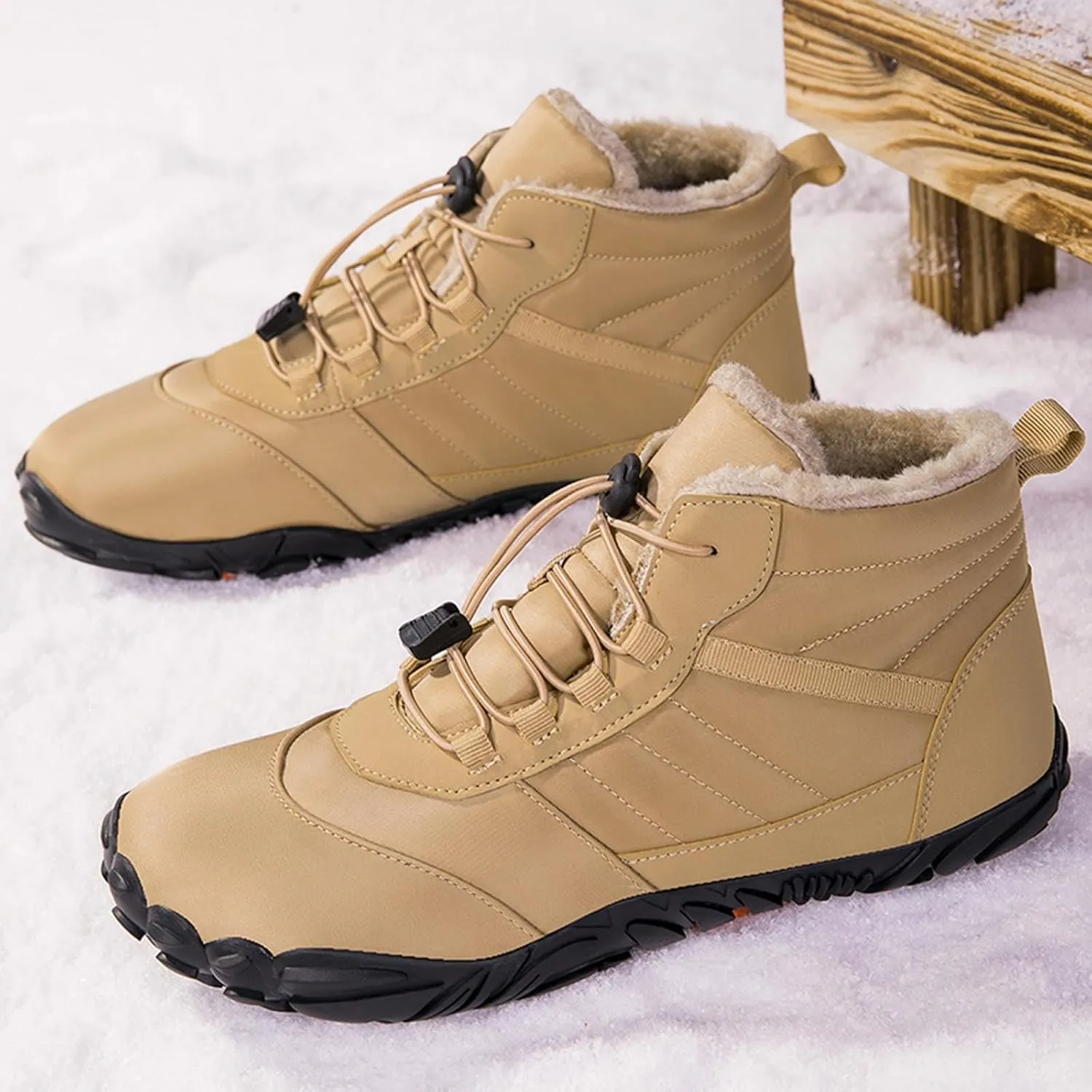 Winter Hiking Shoes Wide Toe Barefoot Shoes, Walking Hiking Boots for Women Men Trail Running Non-Slip