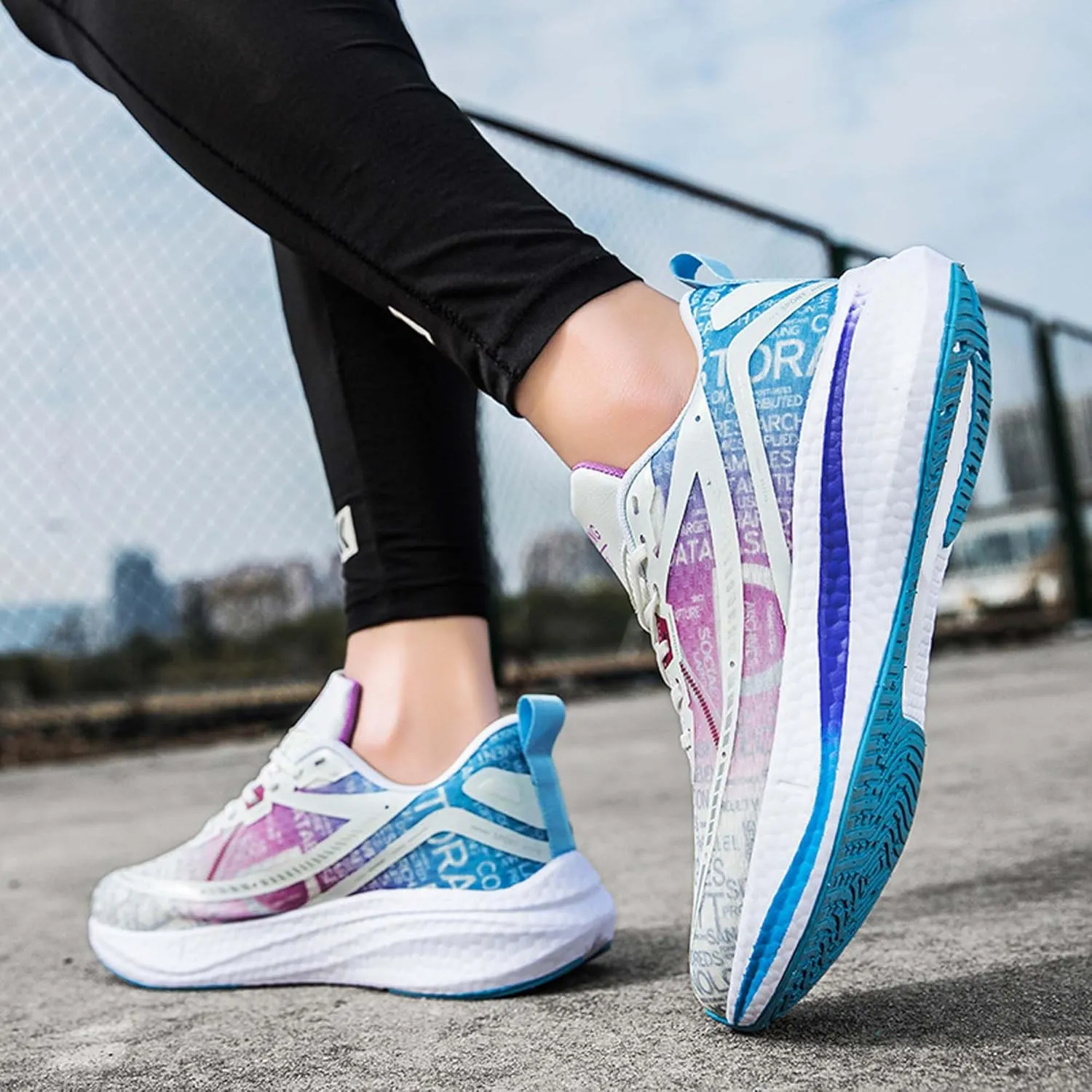with Cool Color Coded Letters Luminous Lace up Basketball Shoes，Men Women Comfortable Backpack Hiking Shoes for