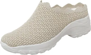Women Breathable Slip On Sneakers Casual Walking Shoes Lightweight Canvas Comfortable Flats Non Slip Loafers