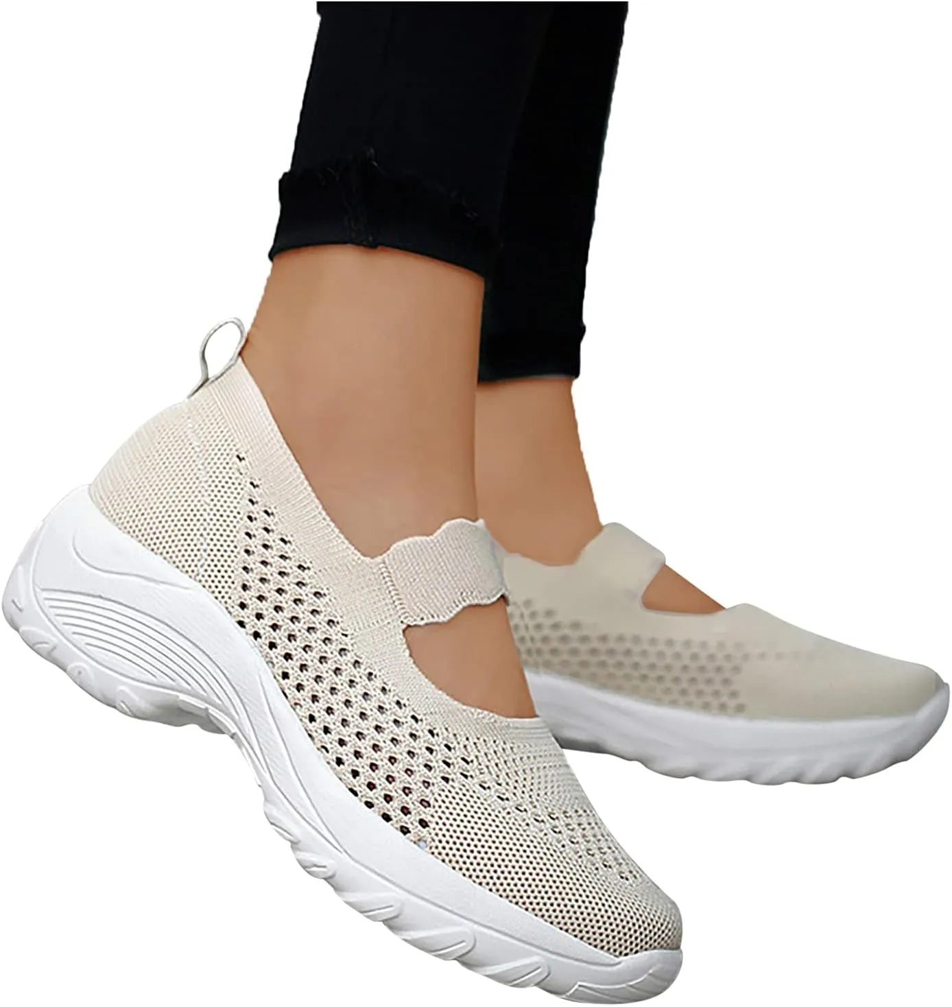 Women Casual Slip On Shoes Comfortable Walking Sneakers Lightweight Canvas Flats Non Slip Breathable Loafers