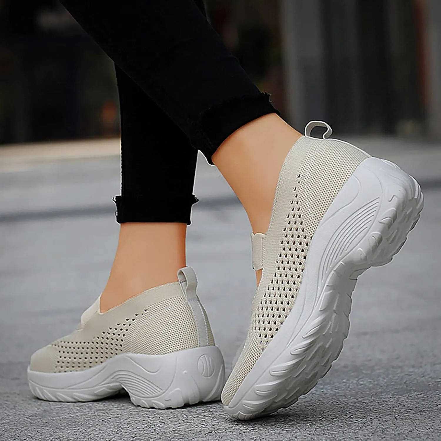 Women Casual Slip On Shoes Comfortable Walking Sneakers Lightweight Canvas Flats Non Slip Breathable Loafers