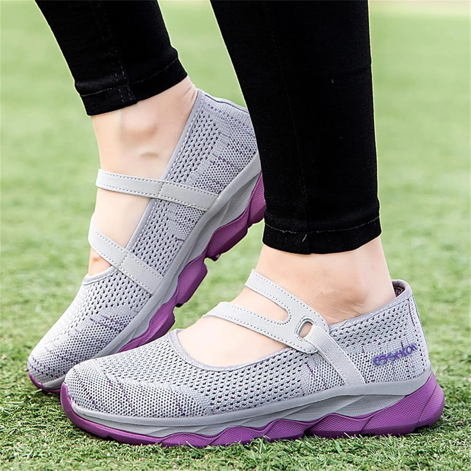 Women Casual Slip On Sneakers Breathable Walking Shoes Lightweight Canvas Comfortable Flats Non Slip Loafers