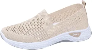 Women Casual Slip On Sneakers Breathable Walking Shoes Lightweight Canvas Comfortable Flats Non Slip Loafers