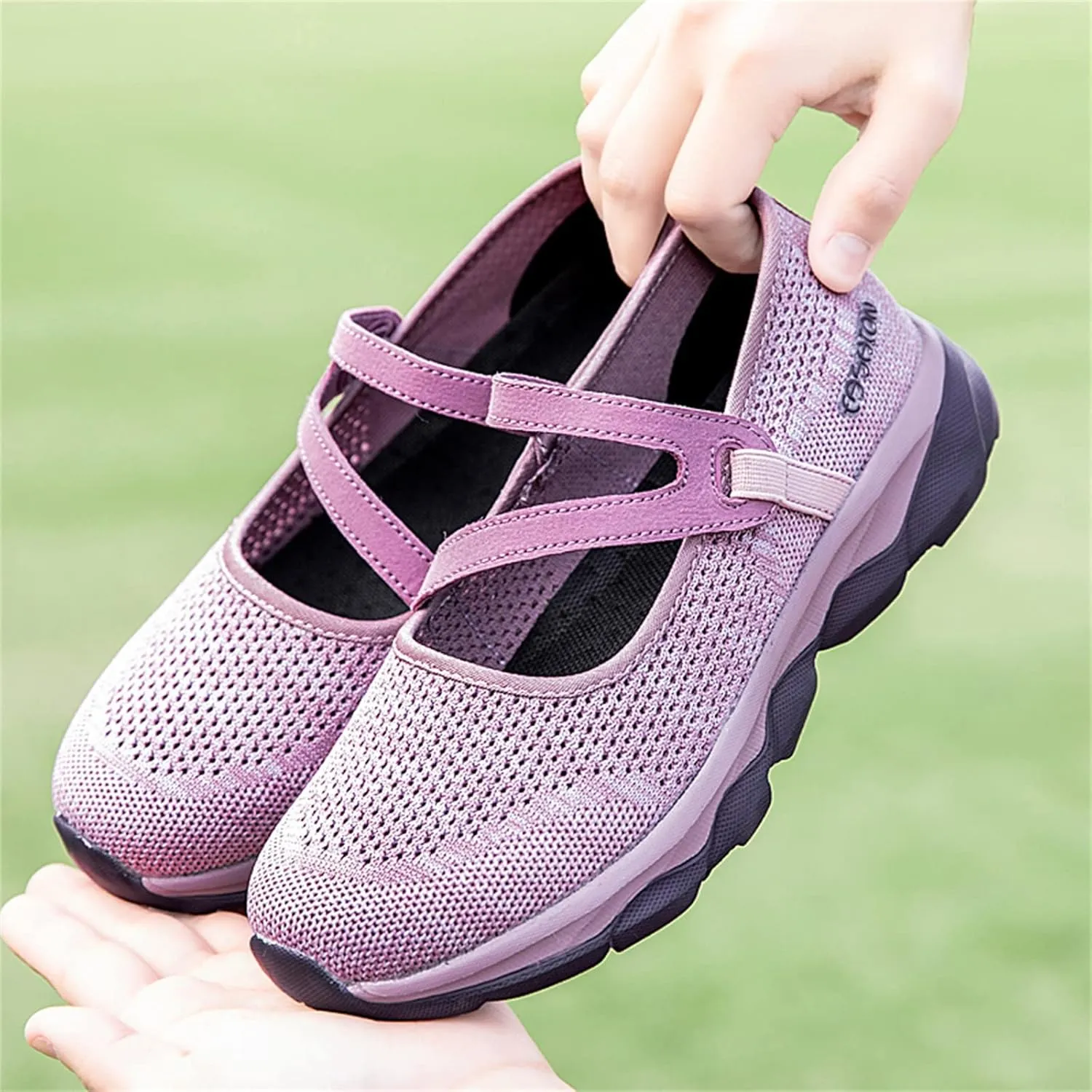 Women Casual Slip On Sneakers Breathable Walking Shoes Lightweight Canvas Comfortable Flats Non Slip Loafers