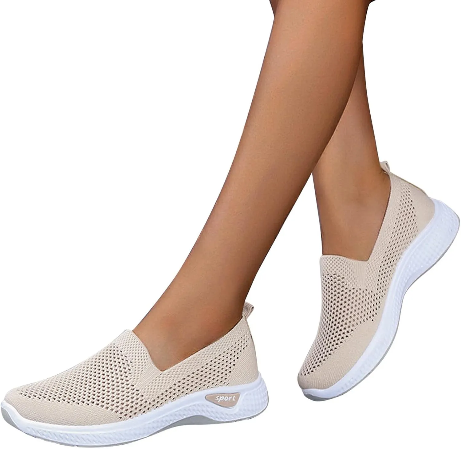 Women Casual Slip On Sneakers Breathable Walking Shoes Lightweight Canvas Comfortable Flats Non Slip Loafers