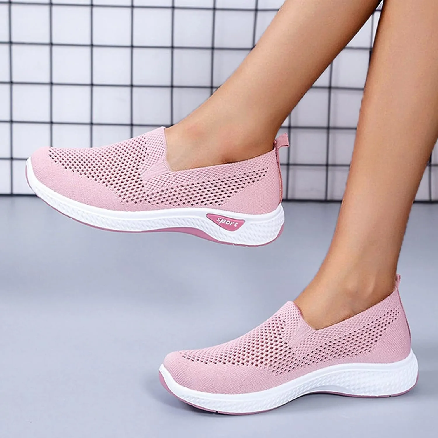 Women Casual Slip On Sneakers Lightweight Walking Shoes Comfortable Canvas Flats Non Slip Breathable Loafers