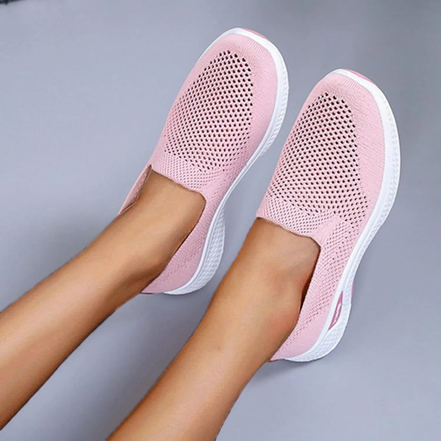 Women Casual Slip On Sneakers Lightweight Walking Shoes Comfortable Canvas Flats Non Slip Breathable Loafers