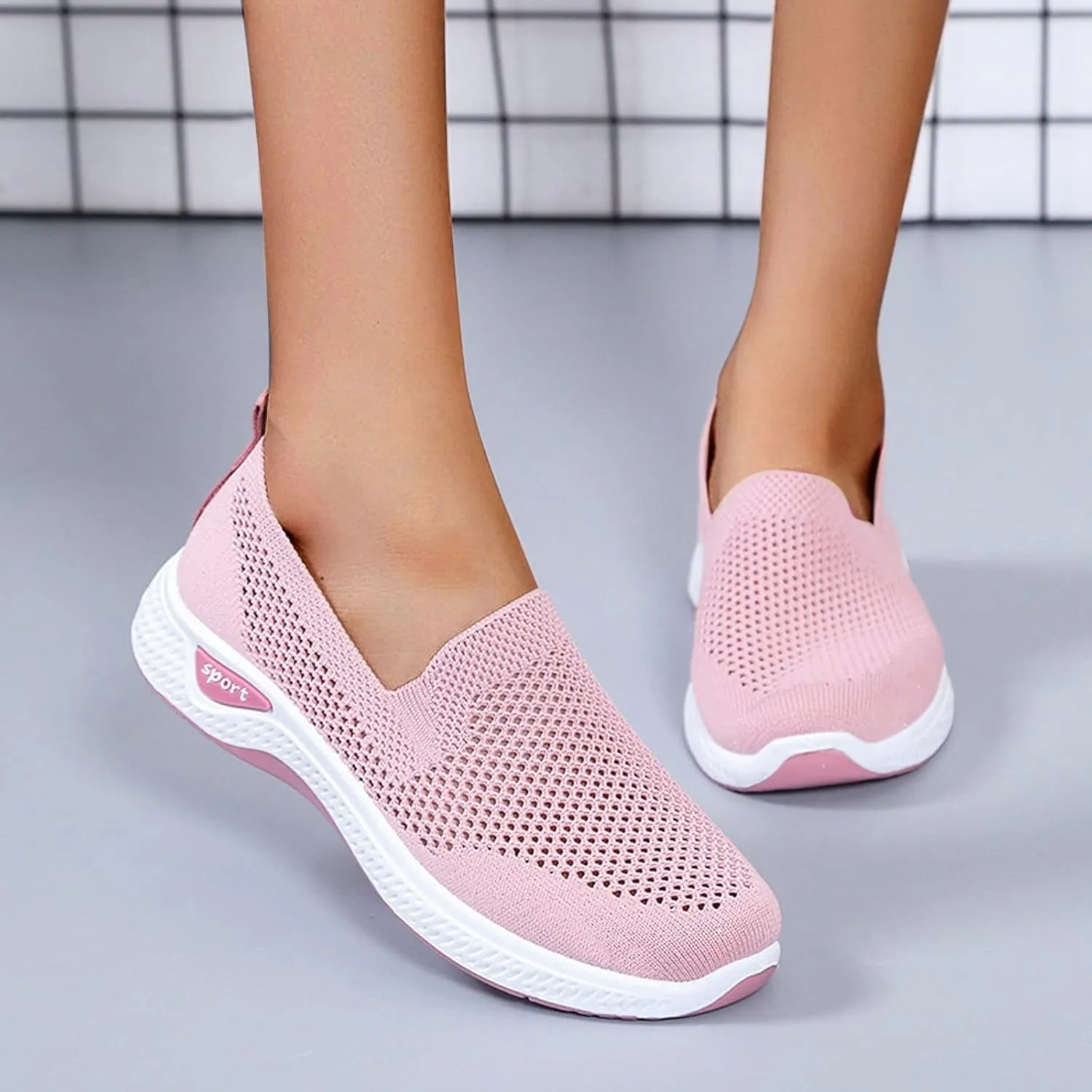 Women Casual Slip On Sneakers Lightweight Walking Shoes Comfortable Canvas Flats Non Slip Breathable Loafers