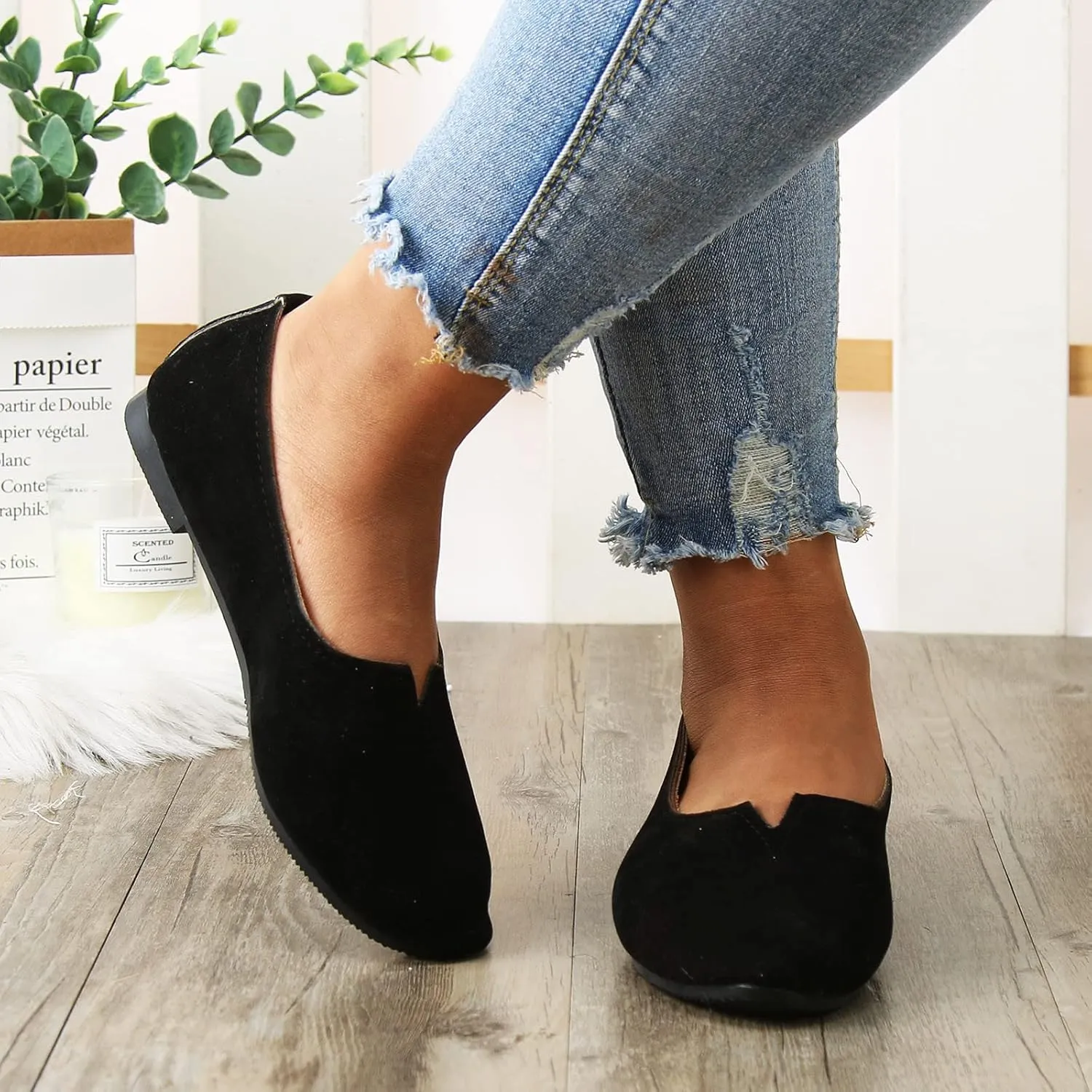 Women Flat Shoes Slip On Shallow Mouth Simple Single Shoes Casual Work Platform Sandals for Women Size 8