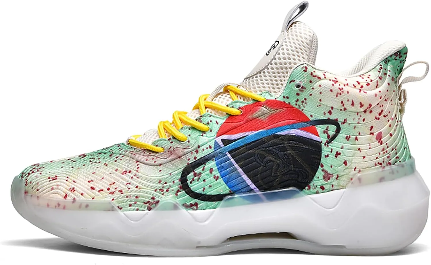 Women Men Basketball Shoes Youth Fashion High Top Running Shoes Volleyball Sneakers Colorful Painting Sport Shoes Comfortable Non-Slip Footwear