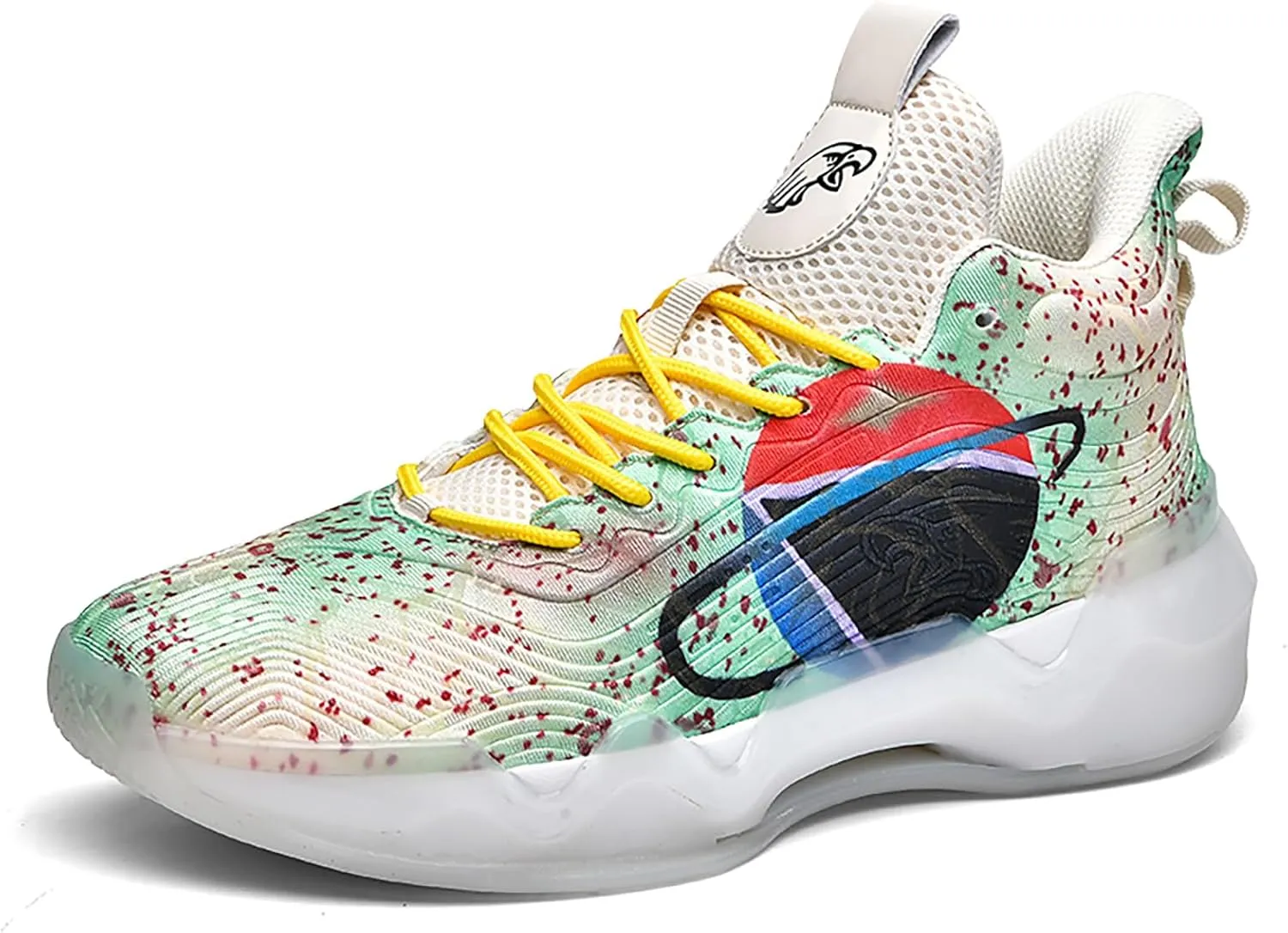 Women Men Basketball Shoes Youth Fashion High Top Running Shoes Volleyball Sneakers Colorful Painting Sport Shoes Comfortable Non-Slip Footwear