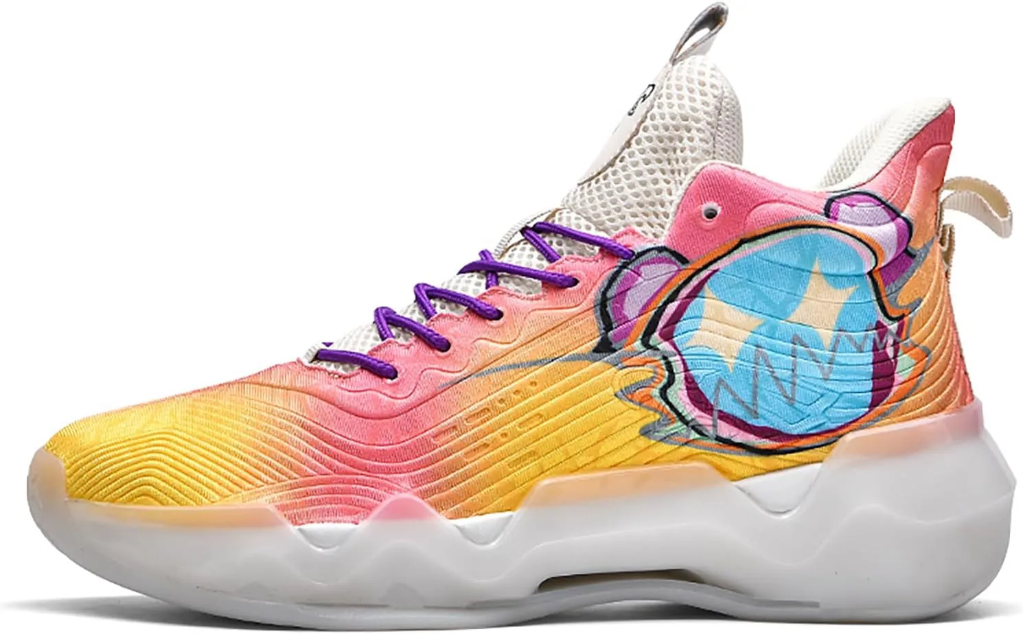 Women Men Basketball Shoes Youth Fashion High Top Running Shoes Volleyball Sneakers Colorful Painting Sport Shoes Comfortable Non-Slip Footwear