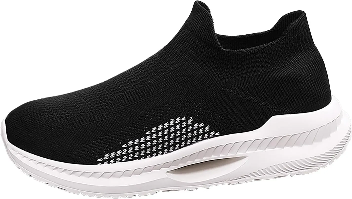 Women Slip Ons Sneakers Shoes Mesh Knit White Slip On Sneakers for Women Wide Womens Indoor Basketball Shoes Size 7 Womens High Top Sneakers Zapatos CóModos Y Elegantes para Mujer De Vestir 10