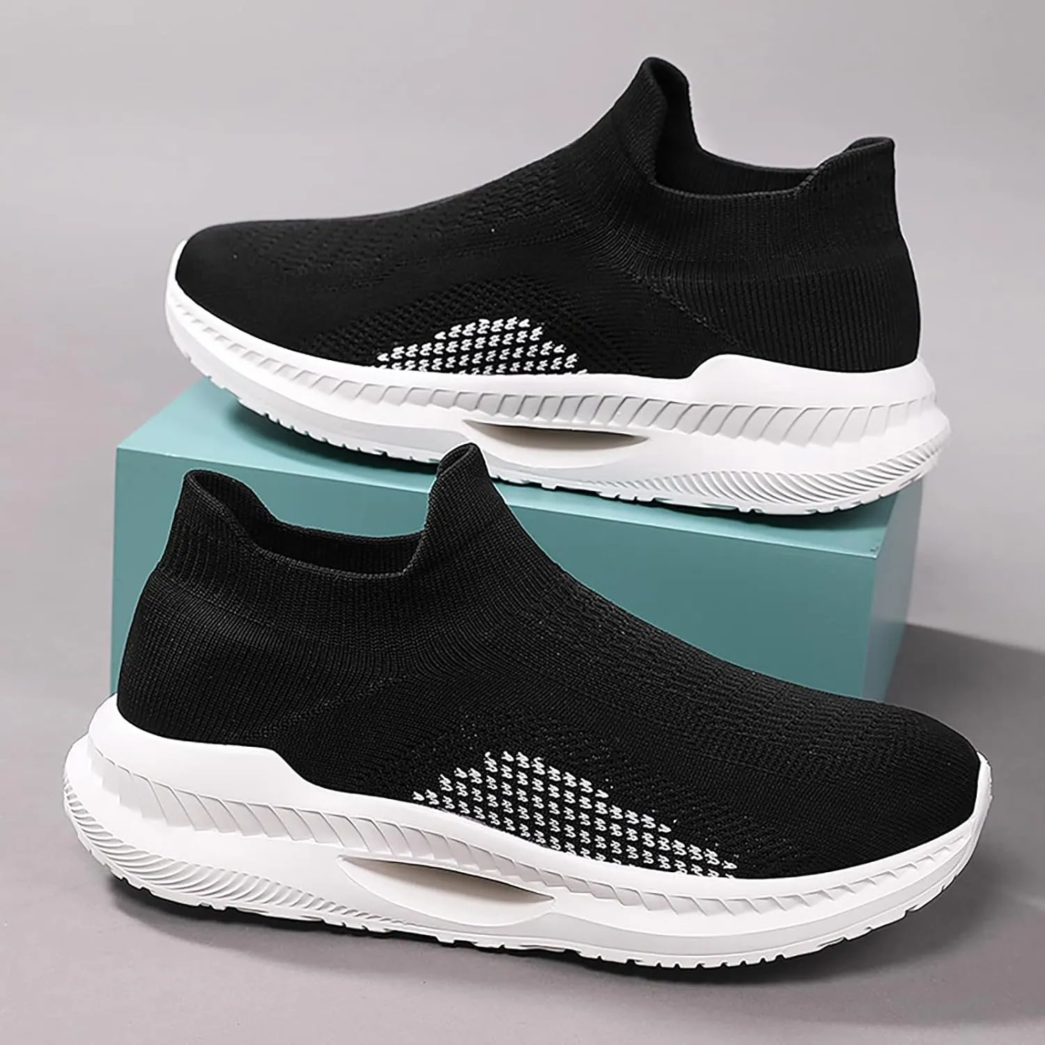 Women Slip Ons Sneakers Shoes Mesh Knit White Slip On Sneakers for Women Wide Womens Indoor Basketball Shoes Size 7 Womens High Top Sneakers Zapatos CóModos Y Elegantes para Mujer De Vestir 10