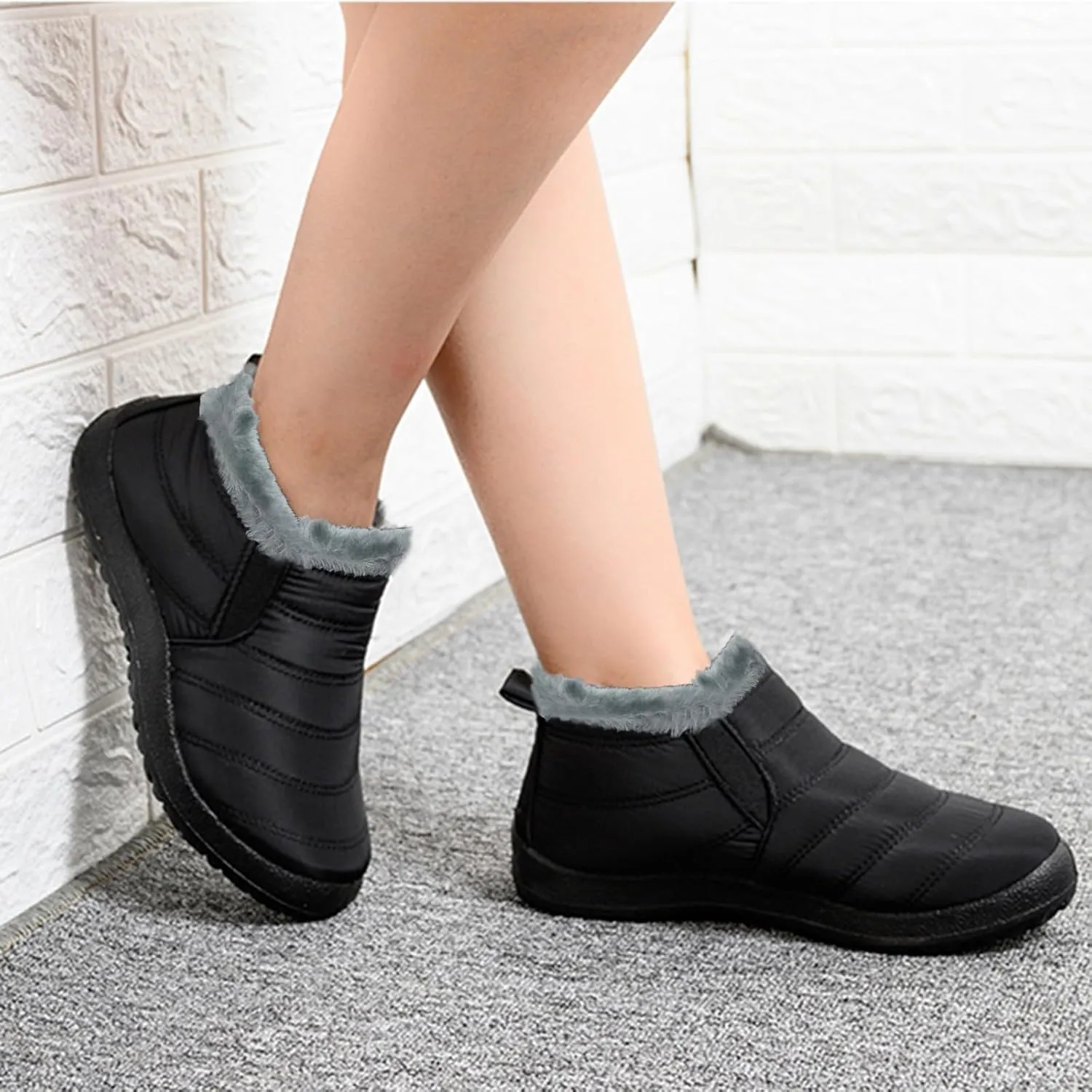 Women Winter Boots Wide Width Adults Short Snow Boots Womens Snow Boots Winter Fur Lined Ankle Boot Easy On Snow Boot Women Mens Casual Shoes Snow Booties Men