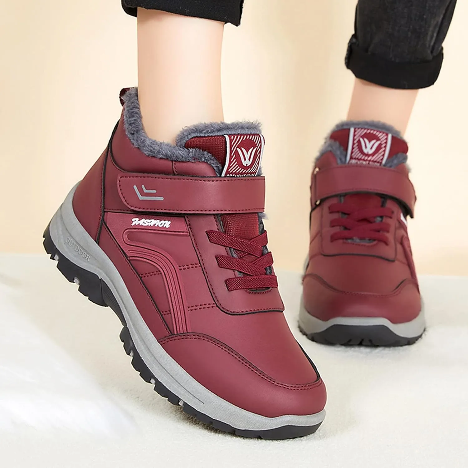 Womens Boots Winter Waterproof Adults Snow Boots Slip On Snow Boots Womens Winter Ankle Boots Ladies Snow Boot Women Short Womens Dress Shoes Men Snow Booties