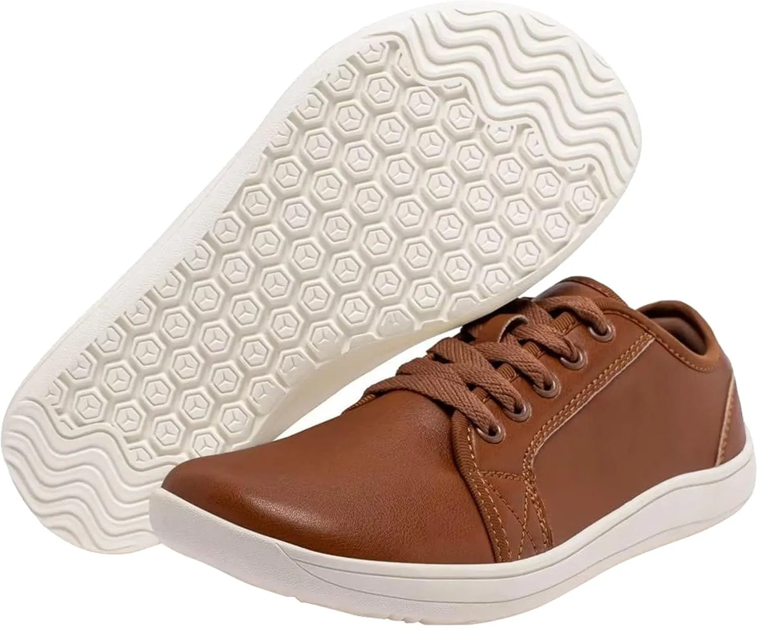 Women's Breathable Casual Shoes Fashion Solid Color Breathable Lace up Leather Summer Comfortable Outdoor Walking Running Sneakers for Women