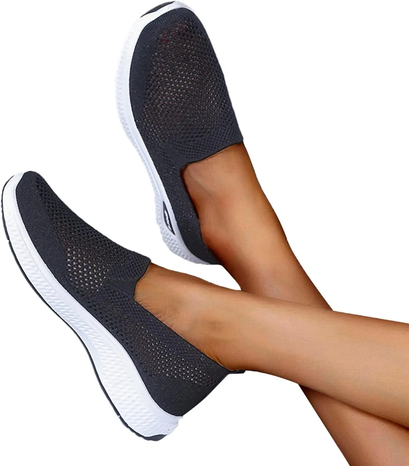 Womens Breathable Slip On Shoes Casual Comfortable Walking Sneakers Lightweight Canvas Flats Non Slip Loafers