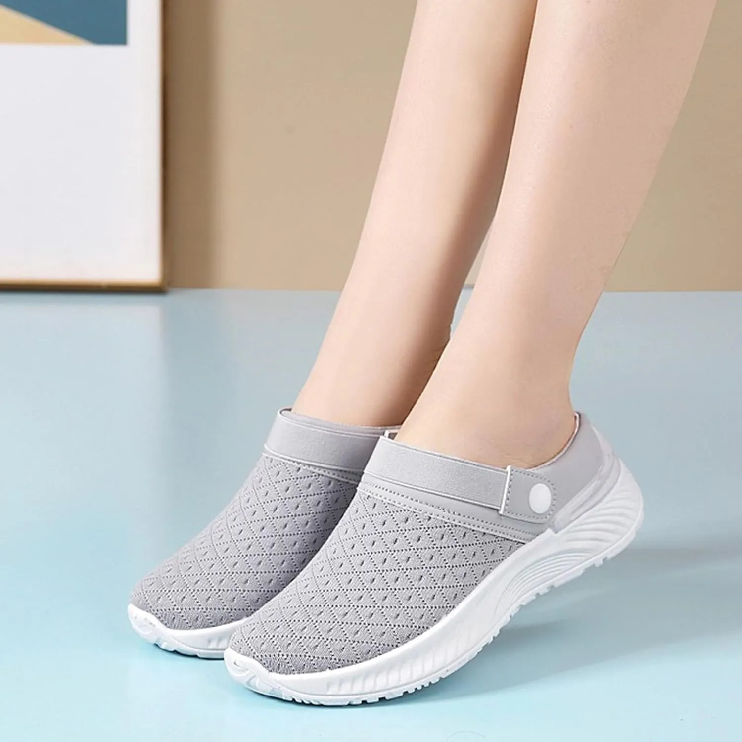 Women's Breathable Slippers Arch Support Shoes Non Slip Walking Shoes Outdoor Casual Shoes Slip On Slippers