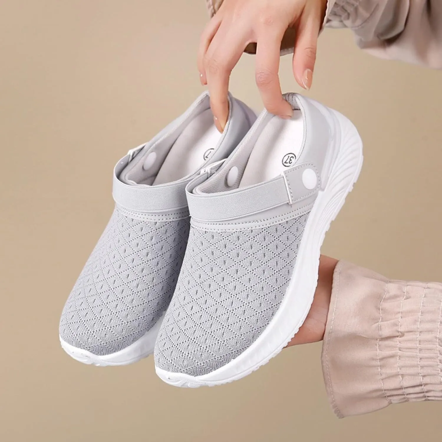 Women's Breathable Slippers Arch Support Shoes Non Slip Walking Shoes Outdoor Casual Shoes Slip On Slippers