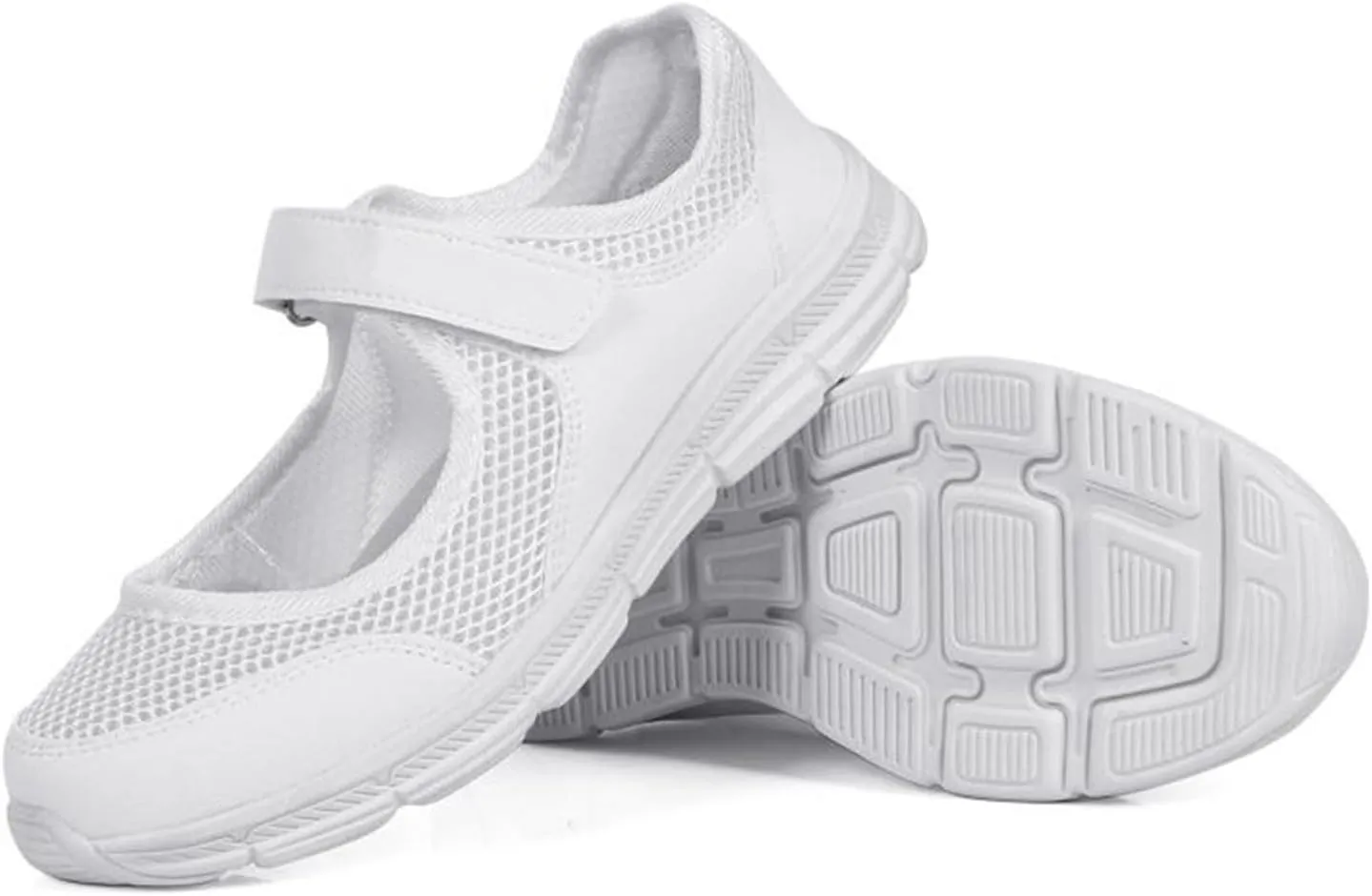 Women's Breathable Walking Shoes Ladies Fashion Mary Jane Sneakers Mesh Lightweight Working Shoes Comfortable Wide Width Flats