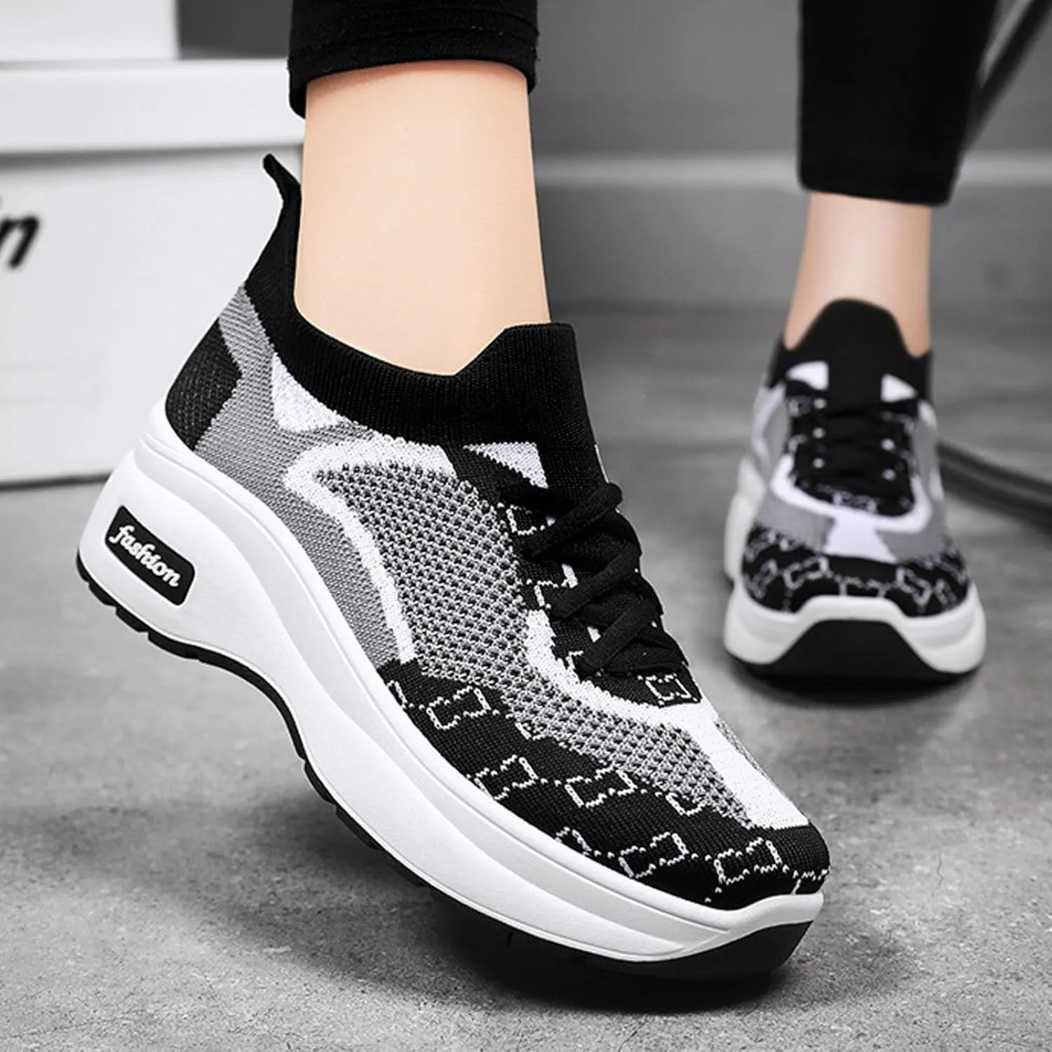 Women's Casual Breathable Mesh Sneakers Breathable Mesh Slip on Walking Shoes Comfortable Running Tennis Shoe