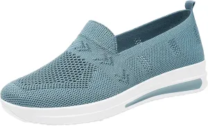 Women's Cushion Sneakers Breathable Lightweight Mesh Hiking Shoes Low Top Slip On Tennis Shoes for Women