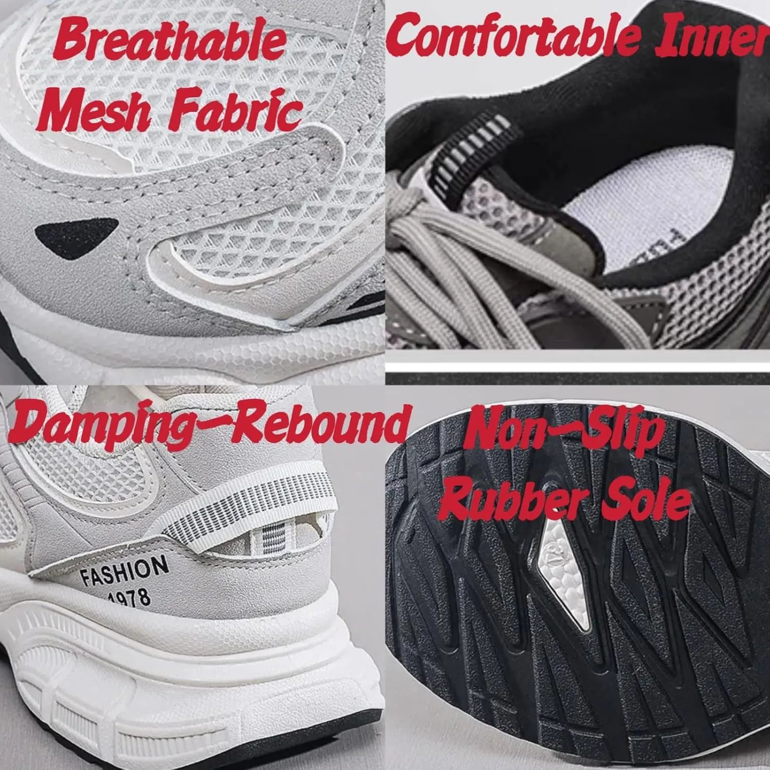 Womens Fashion Leather Lace Up Platform Sneakers Casual Breathable Shock Absorbing Heighten Walking Workout Driving Shoes