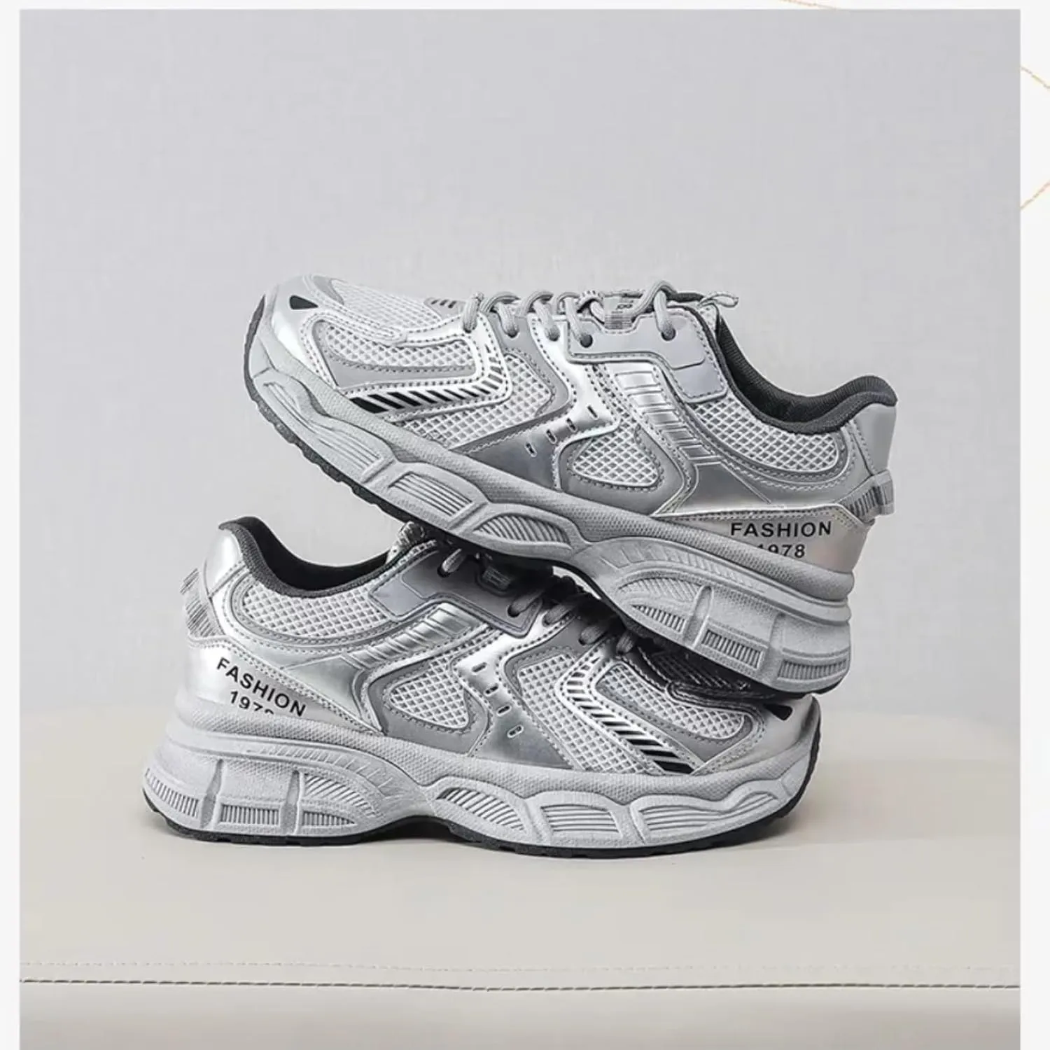 Womens Fashion Leather Lace Up Platform Sneakers Casual Breathable Shock Absorbing Heighten Walking Workout Driving Shoes