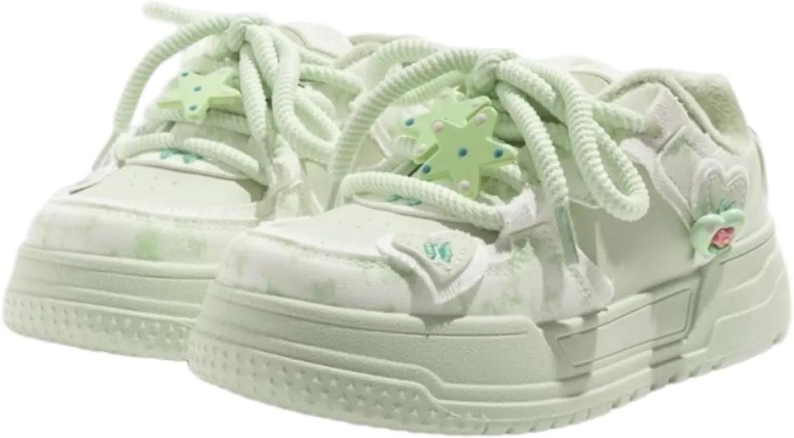 Women's Fleece-Lined Floral Sneakers, Low-Top Winter Shoes with Cushioned Comfort, Stylish and Warm Casual Footwear
