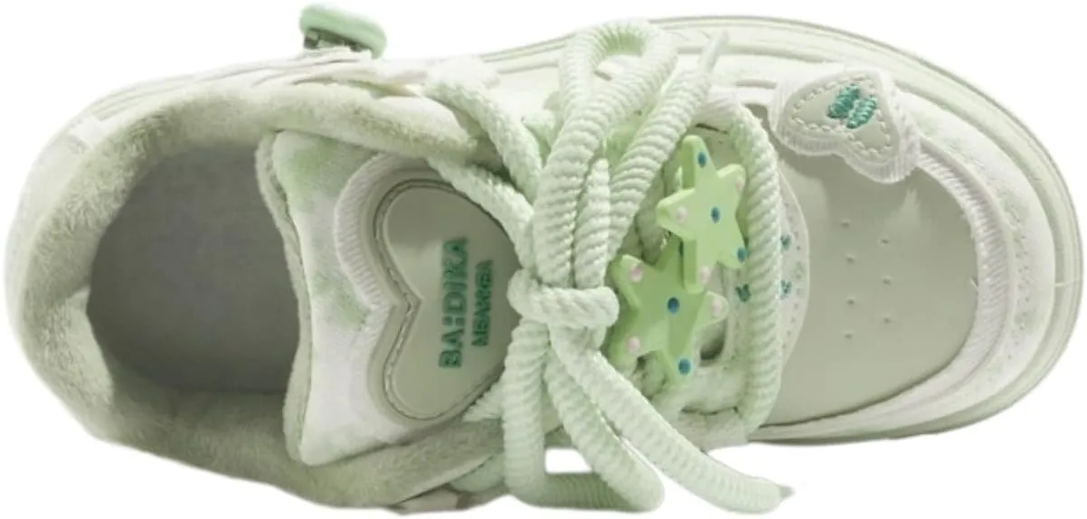 Women's Fleece-Lined Floral Sneakers, Low-Top Winter Shoes with Cushioned Comfort, Stylish and Warm Casual Footwear