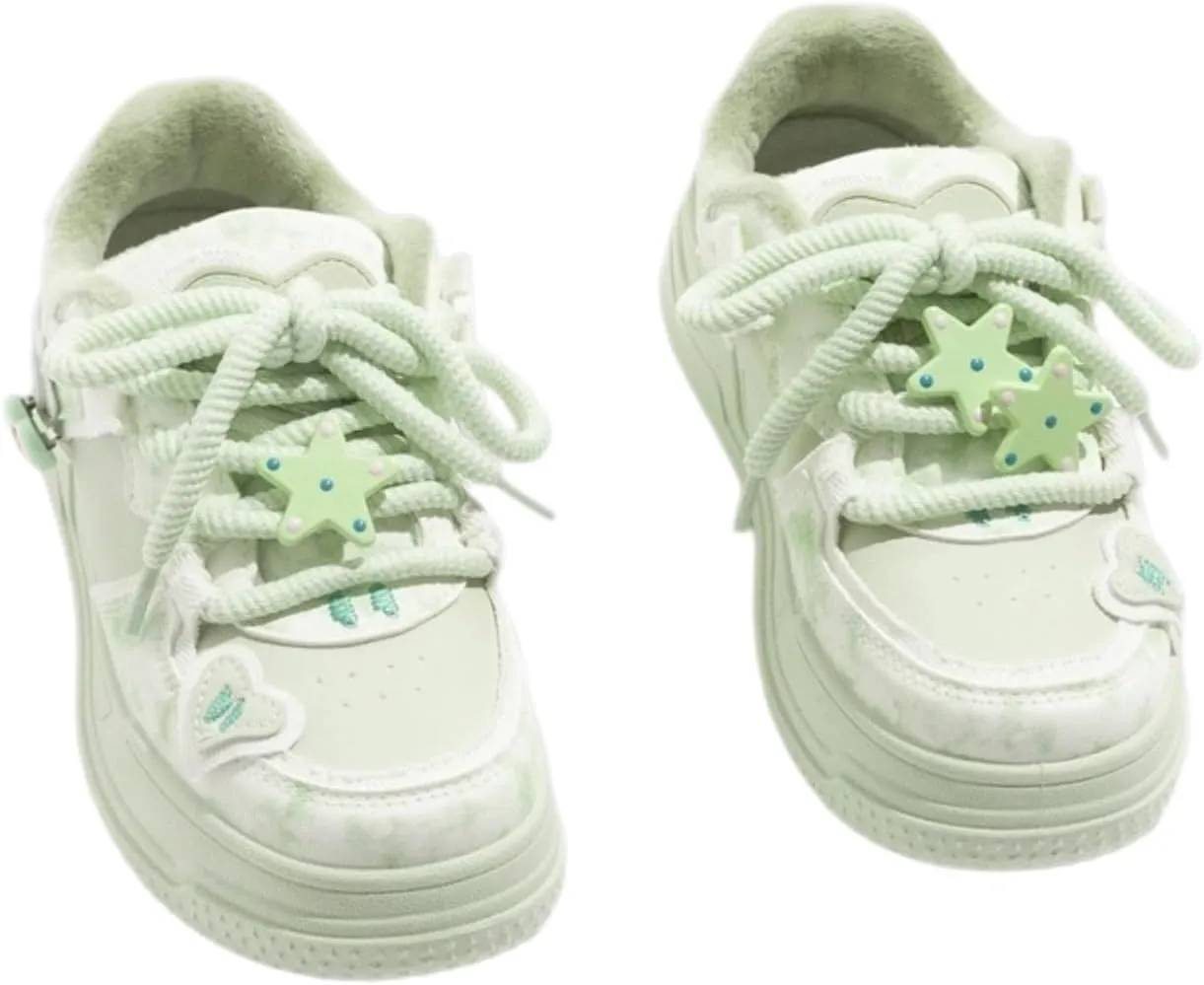 Women's Fleece-Lined Floral Sneakers, Low-Top Winter Shoes with Cushioned Comfort, Stylish and Warm Casual Footwear