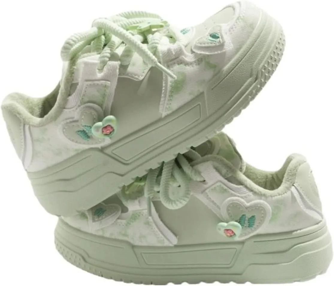 Women's Fleece-Lined Floral Sneakers, Low-Top Winter Shoes with Cushioned Comfort, Stylish and Warm Casual Footwear