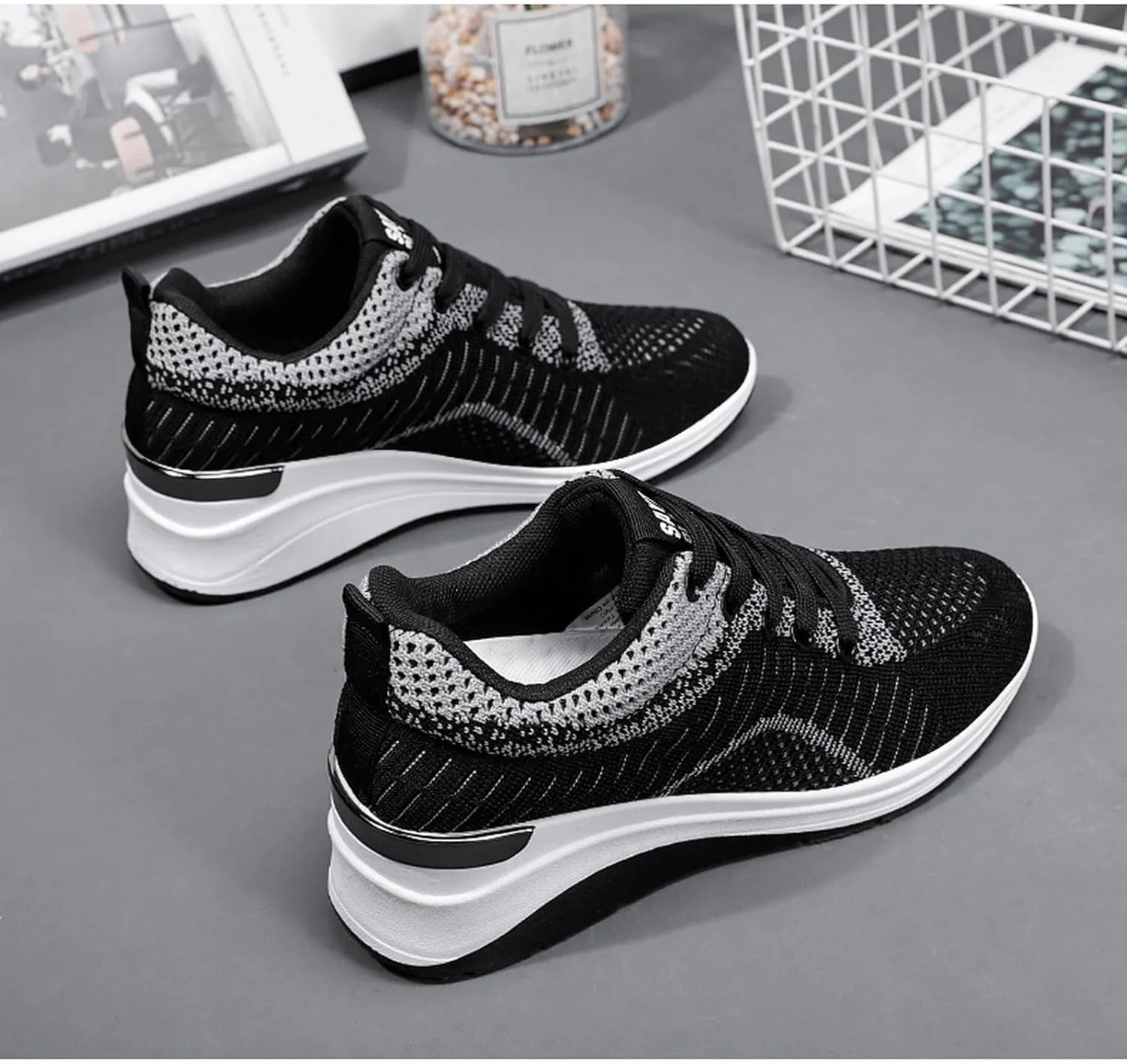 Women's Mesh Breathable Sports Shoes Orthopedic Sneakers Lace up Womens Fashion Shoes Lightweight Casual Breathable Sport Shoe with Arch Support