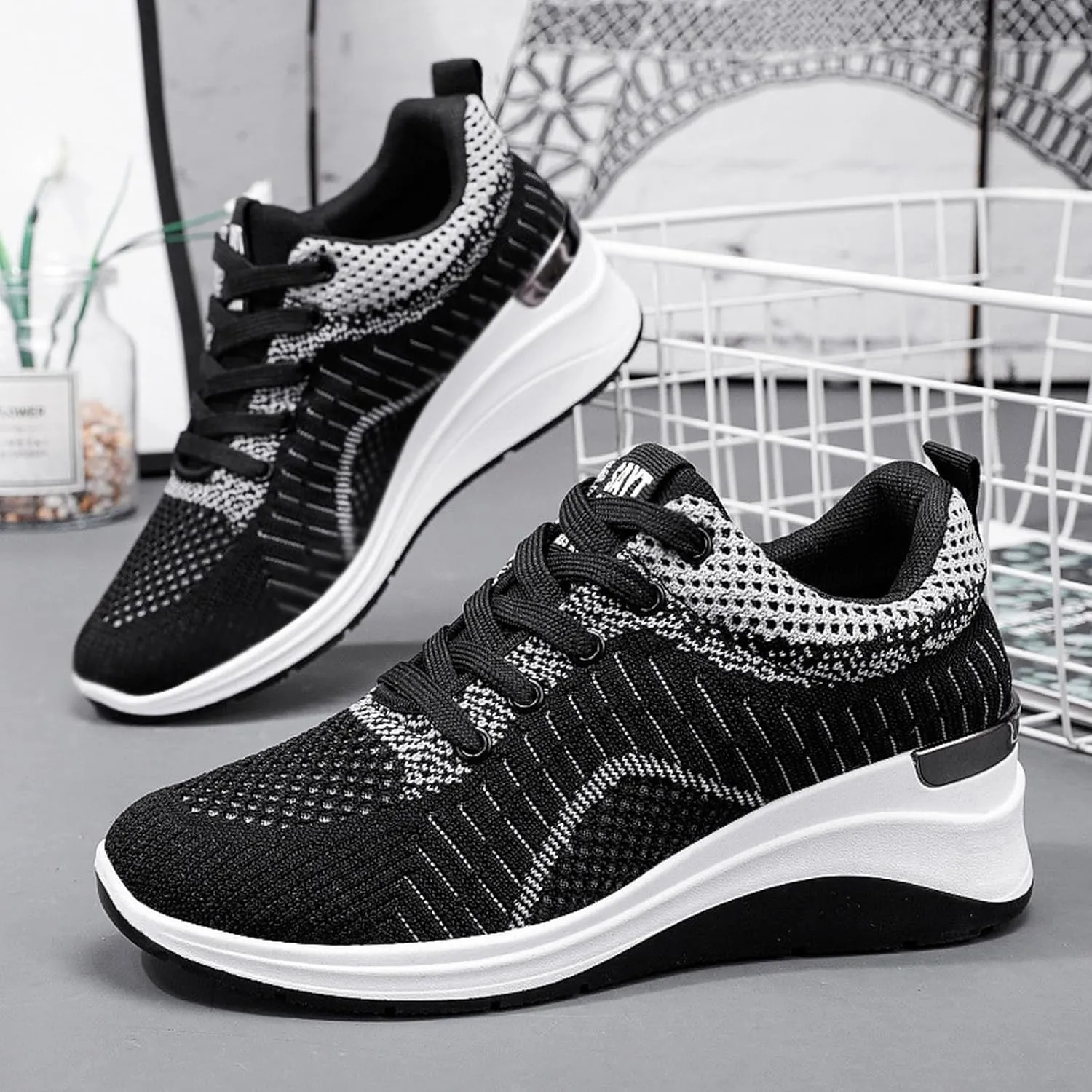 Women's Mesh Breathable Sports Shoes Orthopedic Sneakers Lace up Womens Fashion Shoes Lightweight Casual Breathable Sport Shoe with Arch Support