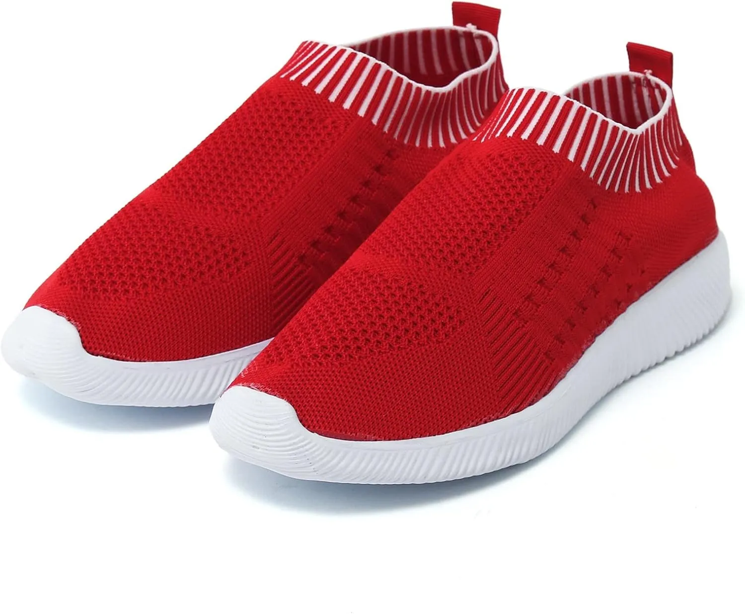 Women's Minimalist Shoes Knit Coral Sneakers Elastic Fly Woven Mesh Shoes Breathable Lightweight Workout Shoes