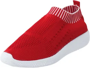 Women's Minimalist Shoes Knit Coral Sneakers Elastic Fly Woven Mesh Shoes Breathable Lightweight Workout Shoes