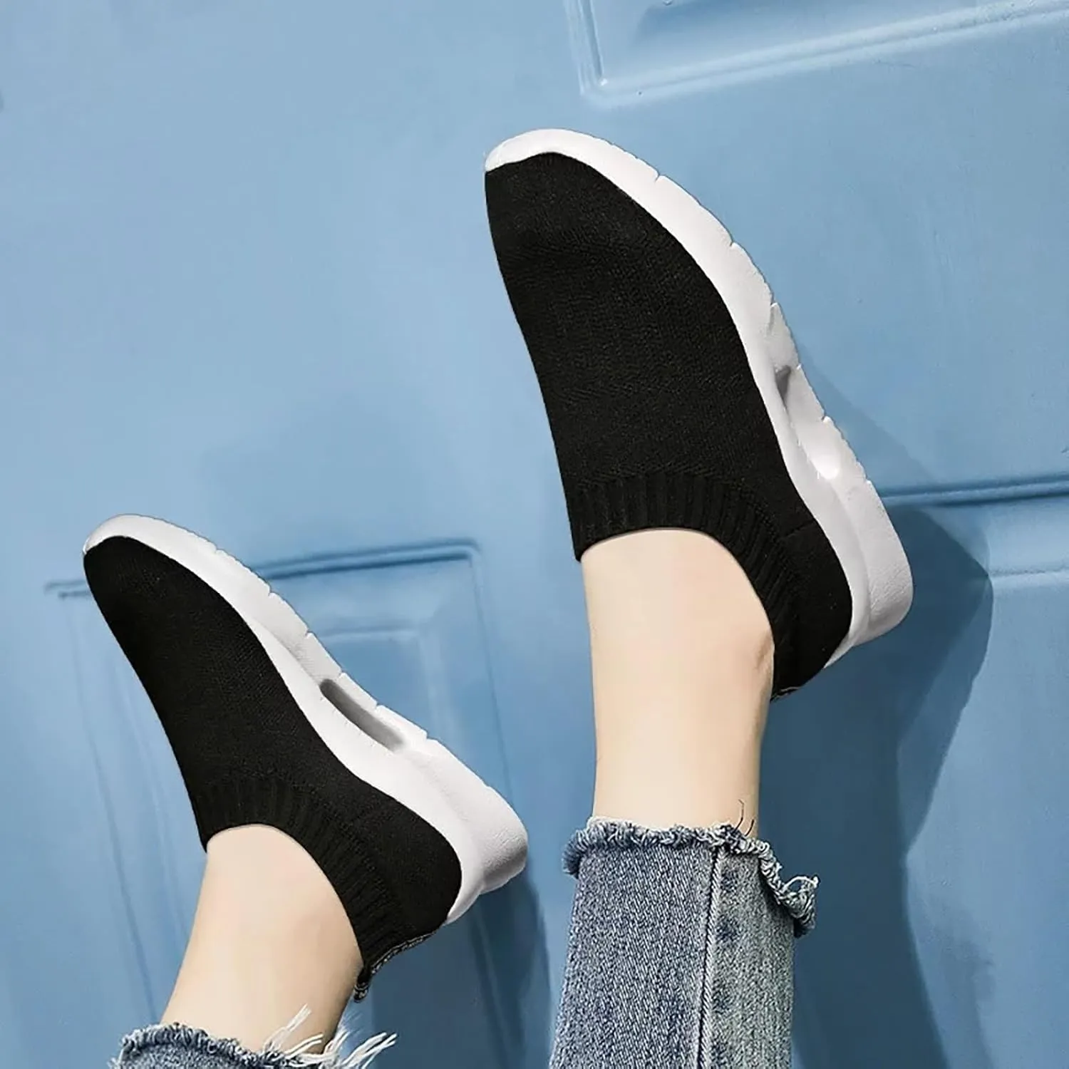 Womens Non Slip Work Shoes Slip On Water Resistant Non Slip Work Shoes Women Sports Women's Casual Shoes Dress Sneakers Black Tennis Shoe Loafers Shoe