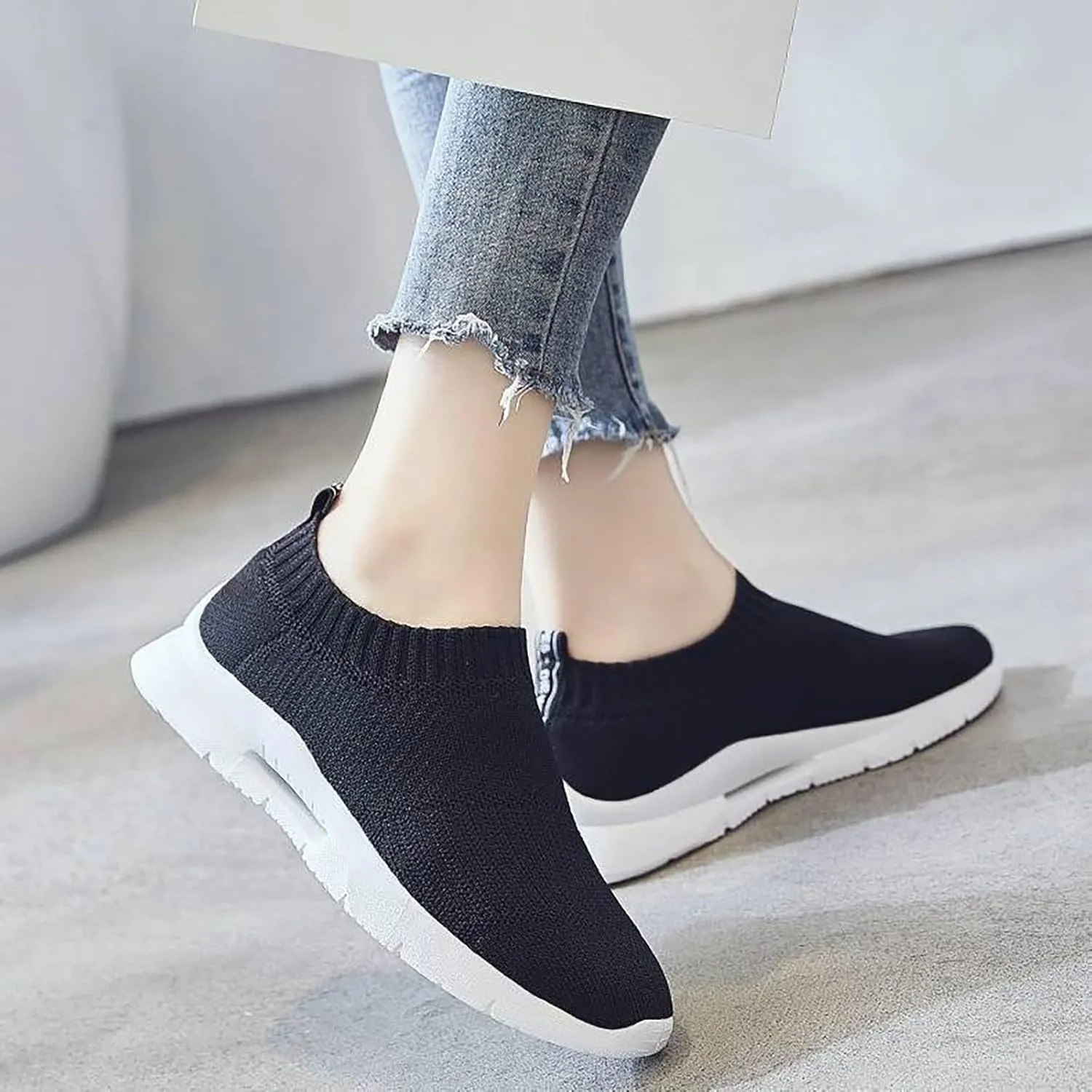 Womens Non Slip Work Shoes Slip On Water Resistant Non Slip Work Shoes Women Sports Women's Casual Shoes Dress Sneakers Black Tennis Shoe Loafers Shoe