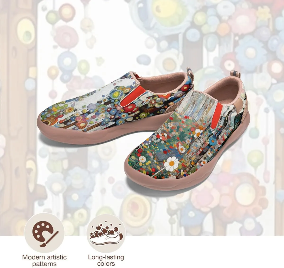 Women's Painted Travel Loafers - Fashion Slip On Sneaker Casual Comfortable Walking Lightweight Nurse Shoes