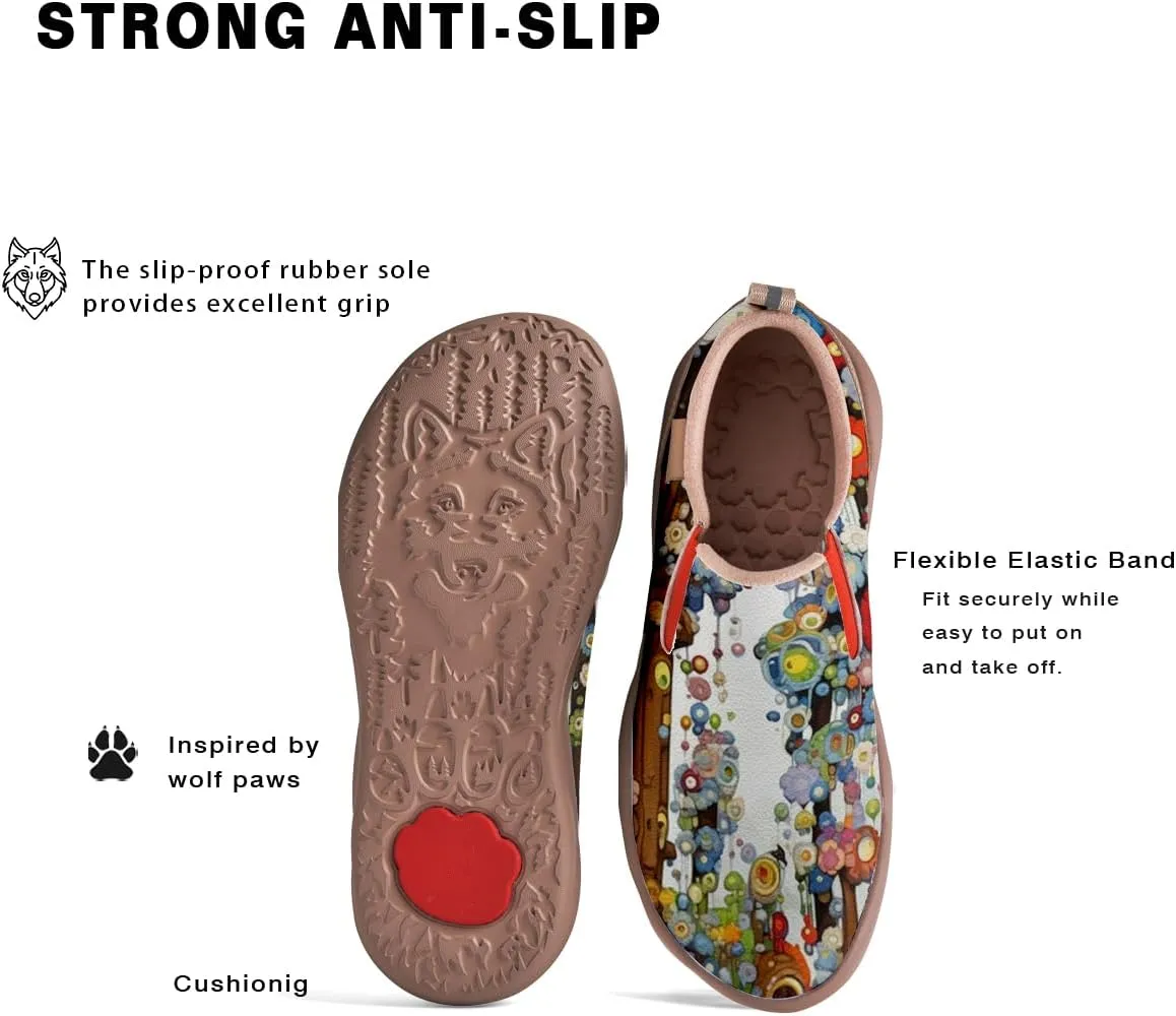 Women's Painted Travel Loafers - Fashion Slip On Sneaker Casual Comfortable Walking Lightweight Nurse Shoes
