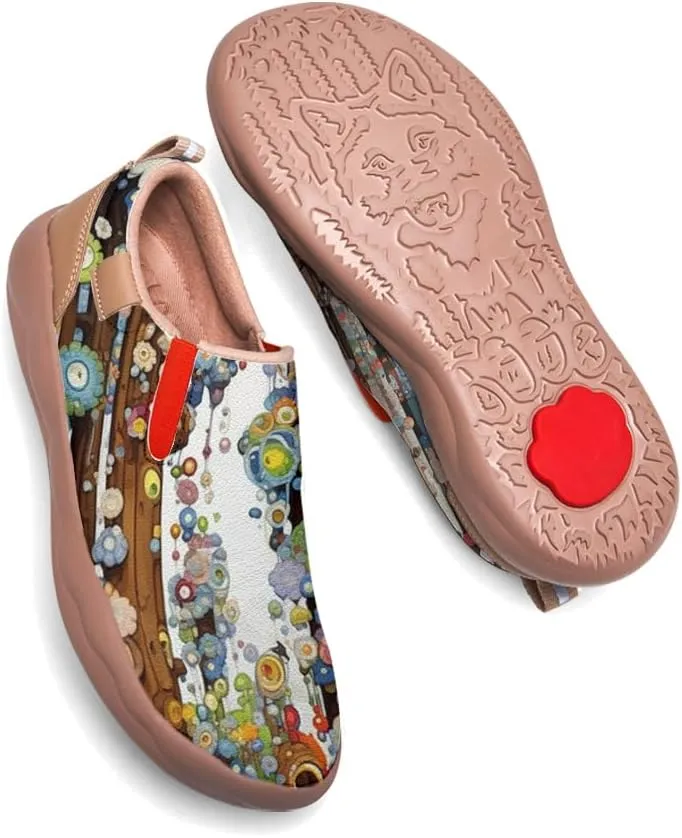 Women's Painted Travel Loafers - Fashion Slip On Sneaker Casual Comfortable Walking Lightweight Nurse Shoes