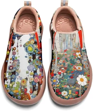 Women's Painted Travel Loafers - Fashion Slip On Sneaker Casual Comfortable Walking Lightweight Nurse Shoes