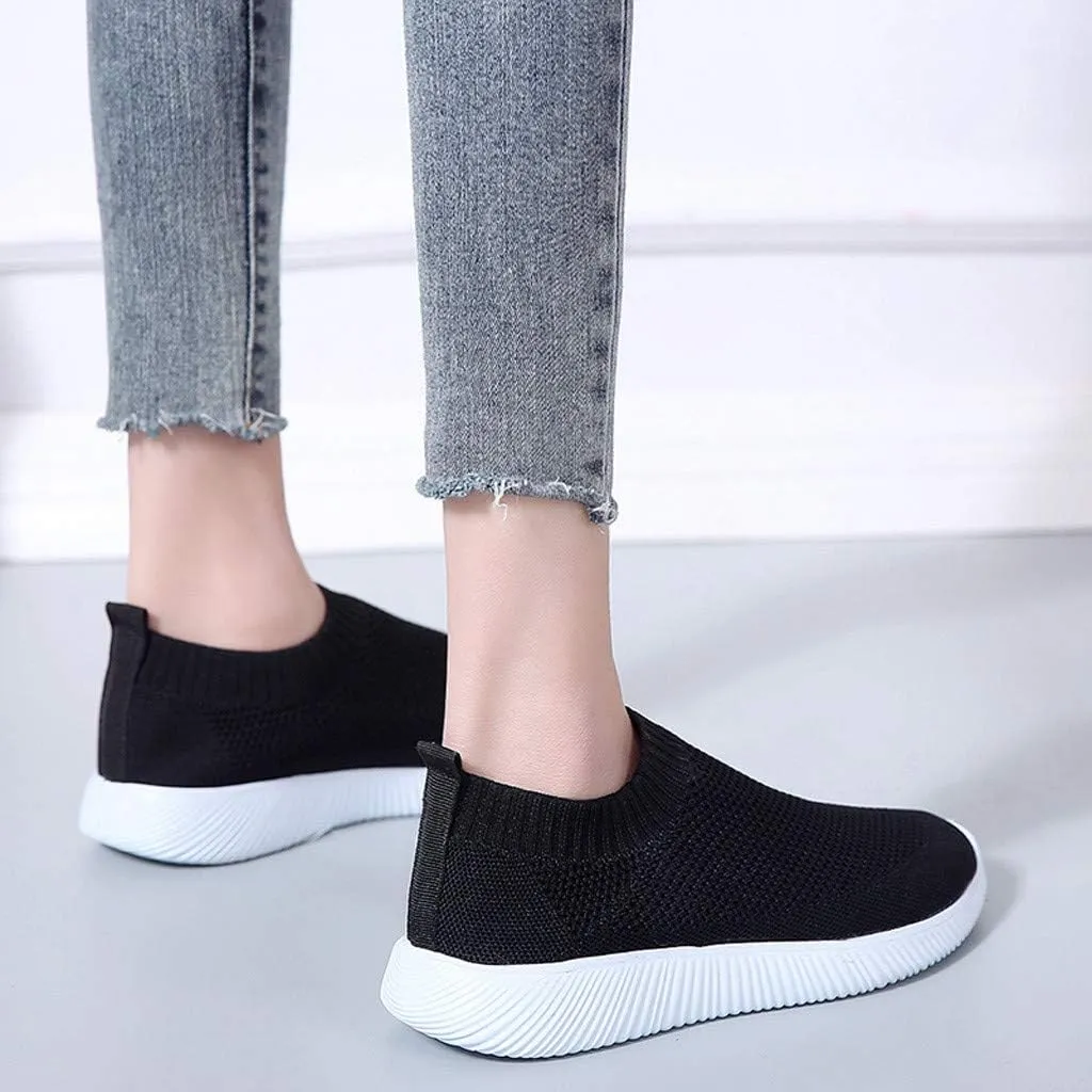 Women's Running Shoes All Black Pull On Sneakers Womens Black Womens Slip On Shoes with Arch Support Washable Womens High Top Sneakers Black Trendy Slip On Sneakers for Women 2023