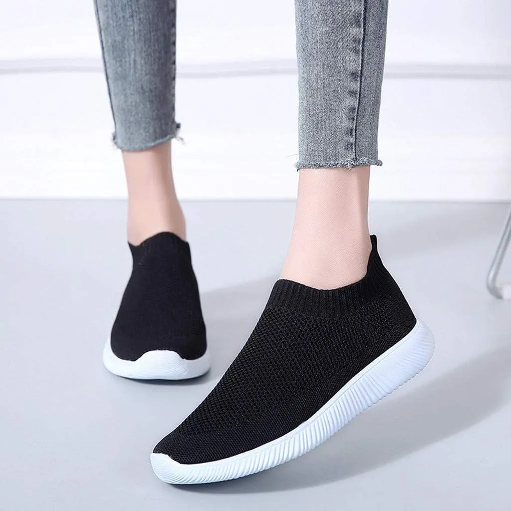 Women's Running Shoes All Black Pull On Sneakers Womens Black Womens Slip On Shoes with Arch Support Washable Womens High Top Sneakers Black Trendy Slip On Sneakers for Women 2023