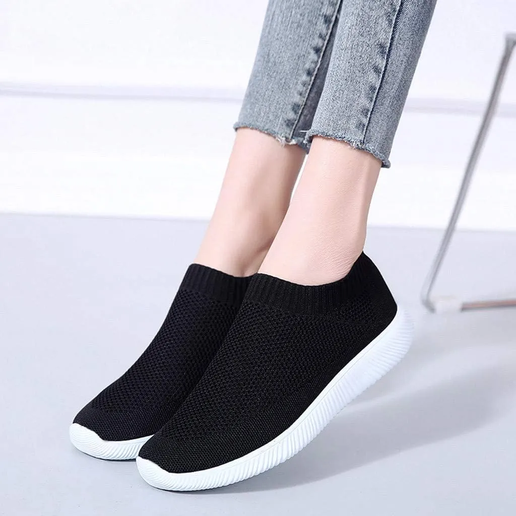 Women's Running Shoes All Black Pull On Sneakers Womens Black Womens Slip On Shoes with Arch Support Washable Womens High Top Sneakers Black Trendy Slip On Sneakers for Women 2023